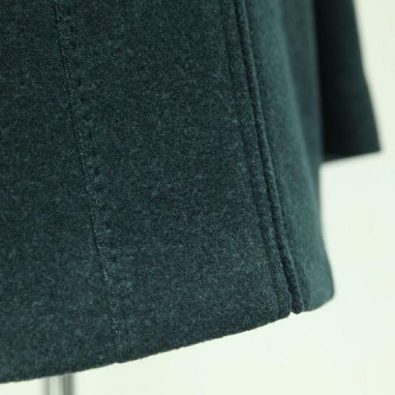 Shiz Madam Wool Cashmere Knit Neck Suit Padding Coat J31609