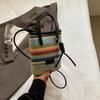 Yogodlns Mini Striped Straw Crossbody Bags for Women Fashion Summer Shoulder Bags Handbags and Purses Weave Beach Bag