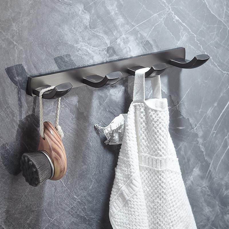 All copper gun gray bathroom towel rack, bath towel rack, light luxury bathroom rack, bathroom hardware pendant set.