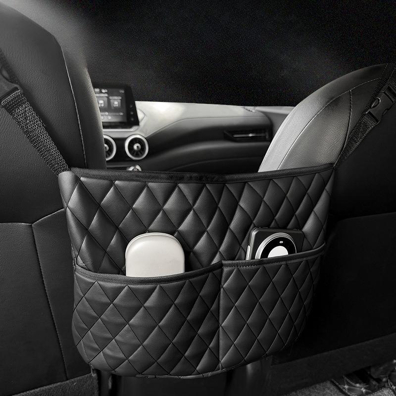 

1pc Large Capacity Car Seat Back Organize- Storage Mesh Bag with Hanging Mount, Lightweight Auto Interior Accessory Organizer
