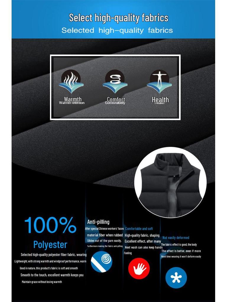 Ανδρικό Καθημερινό Φαρδύ Βαμβακερό Γιλέκο - Φθινόπωρο/Χειμώνας 2021, Όρθιος Γιακάς, Χοντρό & Ζεστό