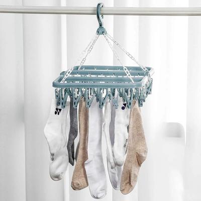 Kleiderbügel zum Trocknen von Kleidung mit 32 Clips / 8 Clips Socken Unterwäsche Trocknen Klappbarer Wäscheständer