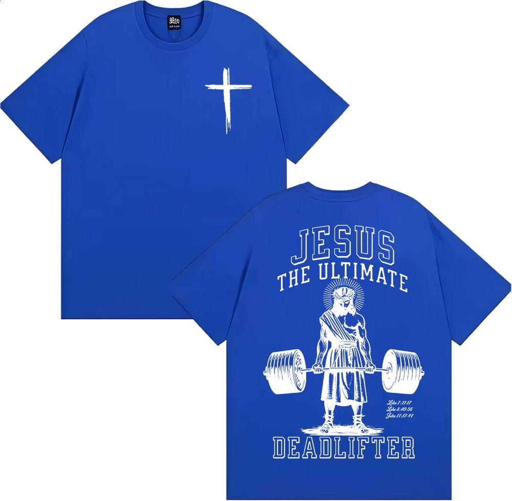 Ostern Jesus Der ultimative Kreuzheber Grafik T-Shirts Herren Damen Heißer Verkauf Lockeres T-Shirt Harajuku Übergroßes Lässiges Komfort-T-Shirt