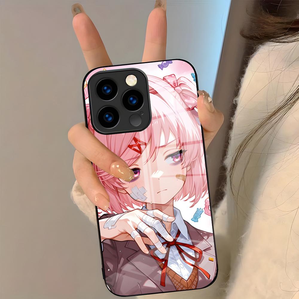 Cartoon Character Natsuki Phone Case For IPhone 17 Pro Max 16 15 14 Pro Max 13 11 Plus Glass Cover
