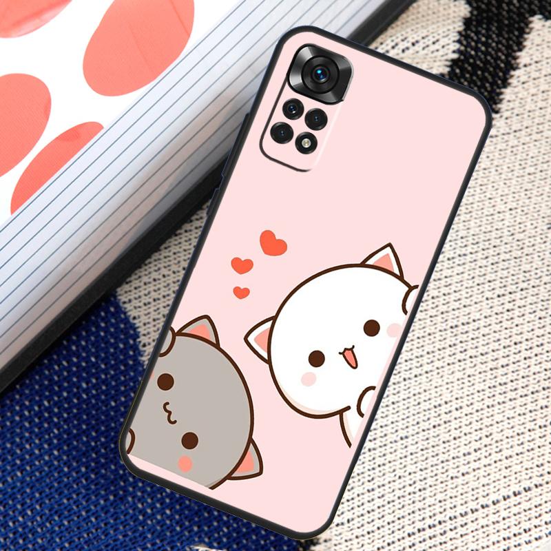 

Чехол Mochi Peach Cat для Xiaomi Redmi Note 11 10 8 9 12 Pro Note 11S 10S 9S 8T Redmi 10 10C 12C 9C 9T Redmi 10A