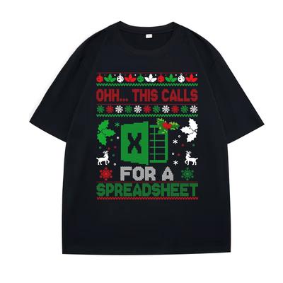 Oh This Calls for A Spreadsheet Christmas Sweater Excel TShirt Y2k Funny Spreadsheet Excel Lover Office Humor Xmas Saying Tee