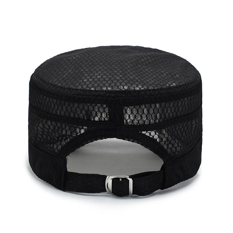 Breathable Mesh Sunscreen Flat Top Hat for Middle-Aged and Elderly Men - Casual Outdoor Cap.