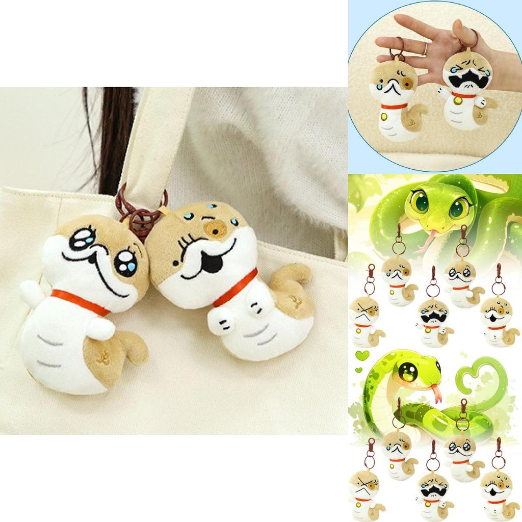 Expressive Dog Snake Plush Toy Keychain Collectible Gift For Friends With Adorable Expressions
