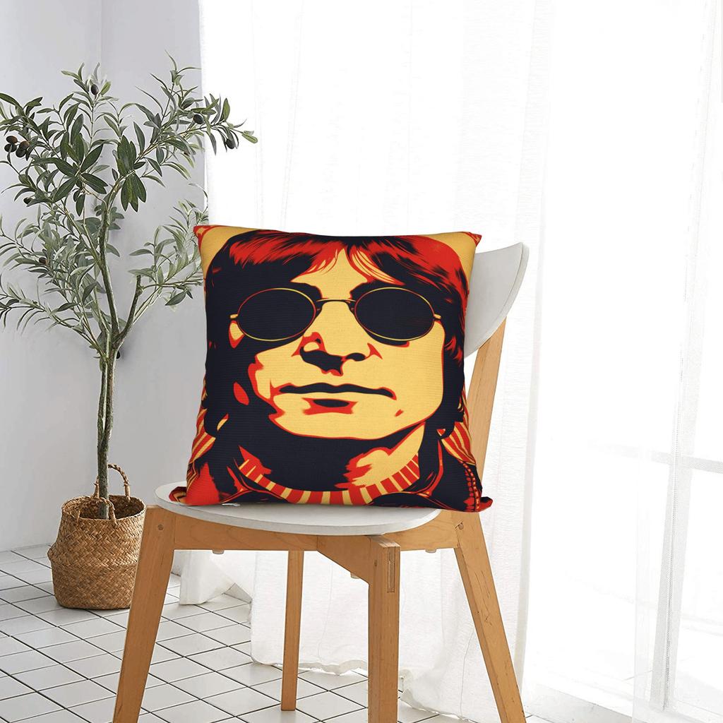 J-John Lennons Pillow Cover  Comfy Cushion Cover Novelty Pillow Case For Sofa Home Decoration
