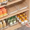 Fridge Drawer for Canned Drinks Refrigerator Storage Box with Handle Clear PET Pull Out Organizers Organizer Stackable Fresh Food Keeper Vegetables