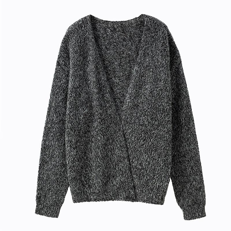 Unlock laziness! Baby camel fleece blended wool knitted cardigan women's early autumn new loose and thin coat sweater winter