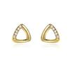 Simple Triangle Diamond Earrings with Geometric Hollow Earrings Small and Elegant French Retro
