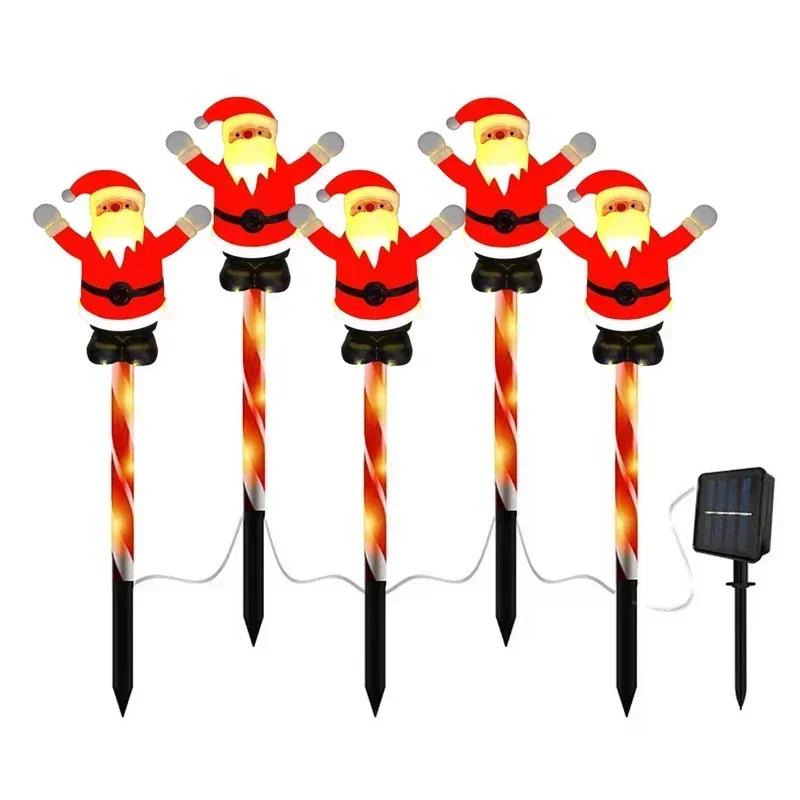 Christmas Outdoor Lawn Light Candy Cane Lights Decorations Waterproof Holiday Ambiance Light Snowman Pathway Lamp for Lawn Yard