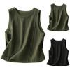 Women's Loose-Fit Sleeveless Linen Casual Shirt Top