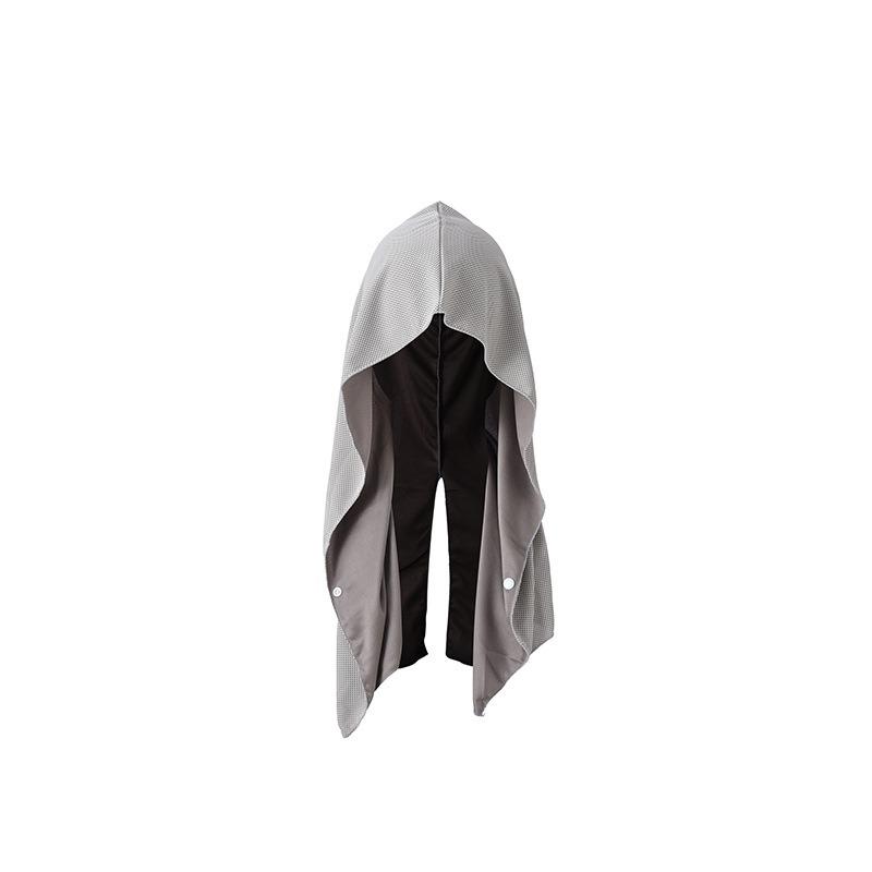 U-shaped cooling hooded towel, minimalist solid color ice cooling towel for fitness, running, and stylish sports серый