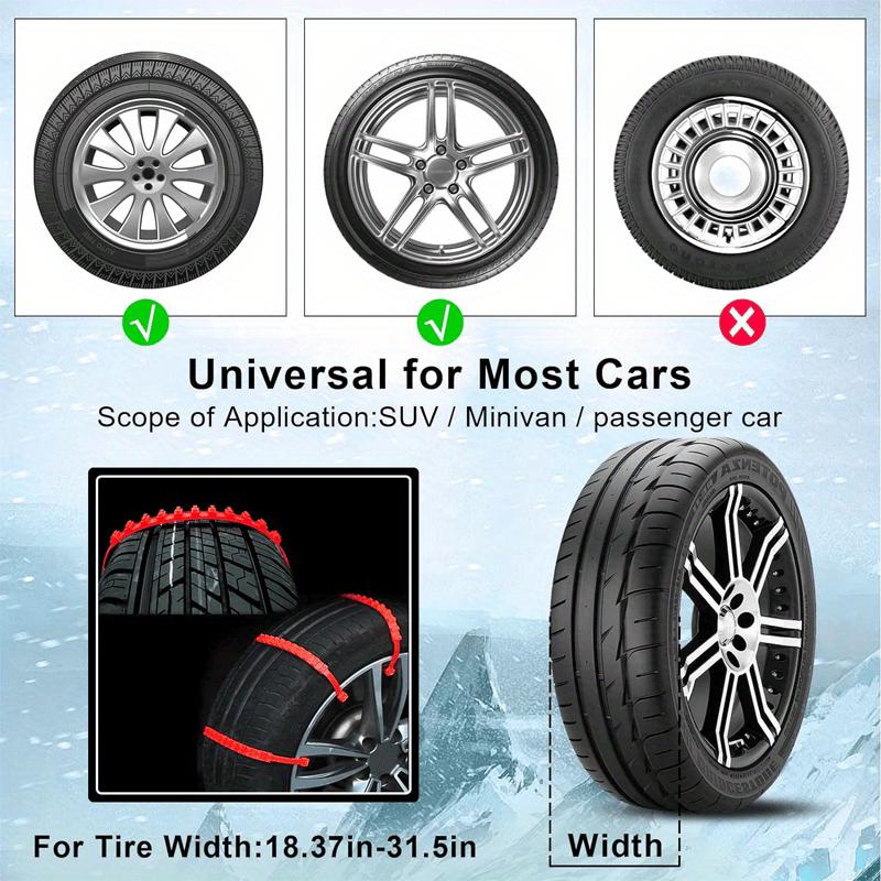12/ 24PCS Anti-Skid Snow Cha for Car Motorcycles Winter and Bad Terrain Wheels Anti-slip Emergency Universal Lockout Artifact