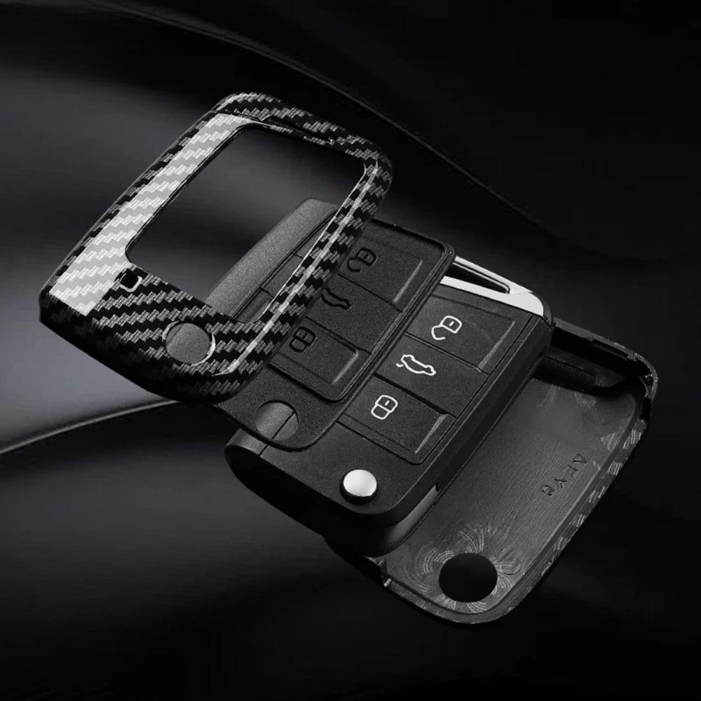 3 4 Buttons Carbon Fiber Car Key Case Cover for VW Volkswagen Golf 7 Tiguan MK2 for SEAT Ateca Leon FR 2 Ibiza for Skoda Octavia