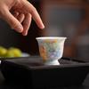 Jingdezhen Hand Painted Underglaze Color Thousand-Flower Pattern Tea Cup Stacked Glaze FineChinaCeramicGongfuTea WarePersonalUse