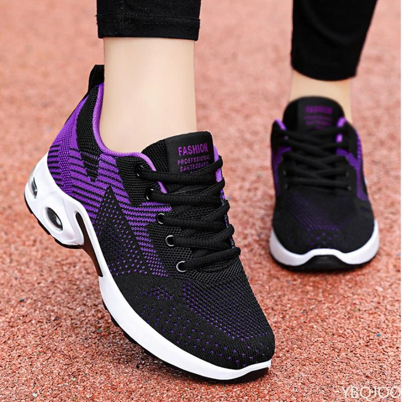 Women's New Color Blocked Shoes Casual Breathable Lace Up Shoe Fashion Comfort Sneakers Outdoor Light Anti Slip Ladies Shoes