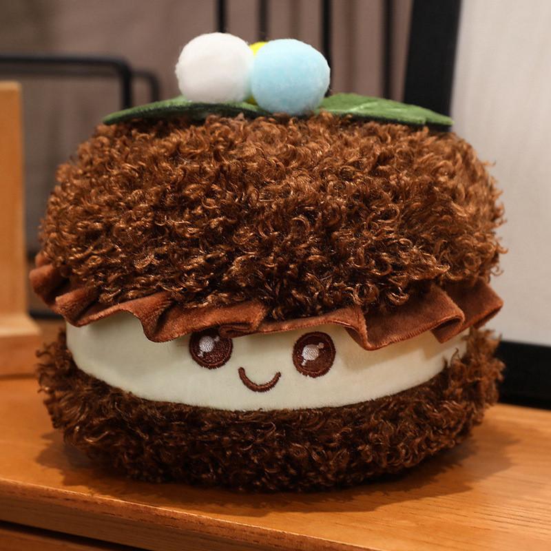 Adorável Pelúcia Macia de Pão de Chocolate Macaron Rolo Suíço Animal de Pelúcia Presente de Aniversário