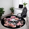 1pc Skull Flowers Office Round Area Rug, Indoor Mat Suitable For Office, Under Office Chairs Bedroom Living Room Home Decor, Room Deco 025