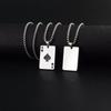 Hip Hop Statement Stainless Steel Poker Card Ace of Spades Necklace For Women Men Pendant Chain Playing Cards Jewelry3