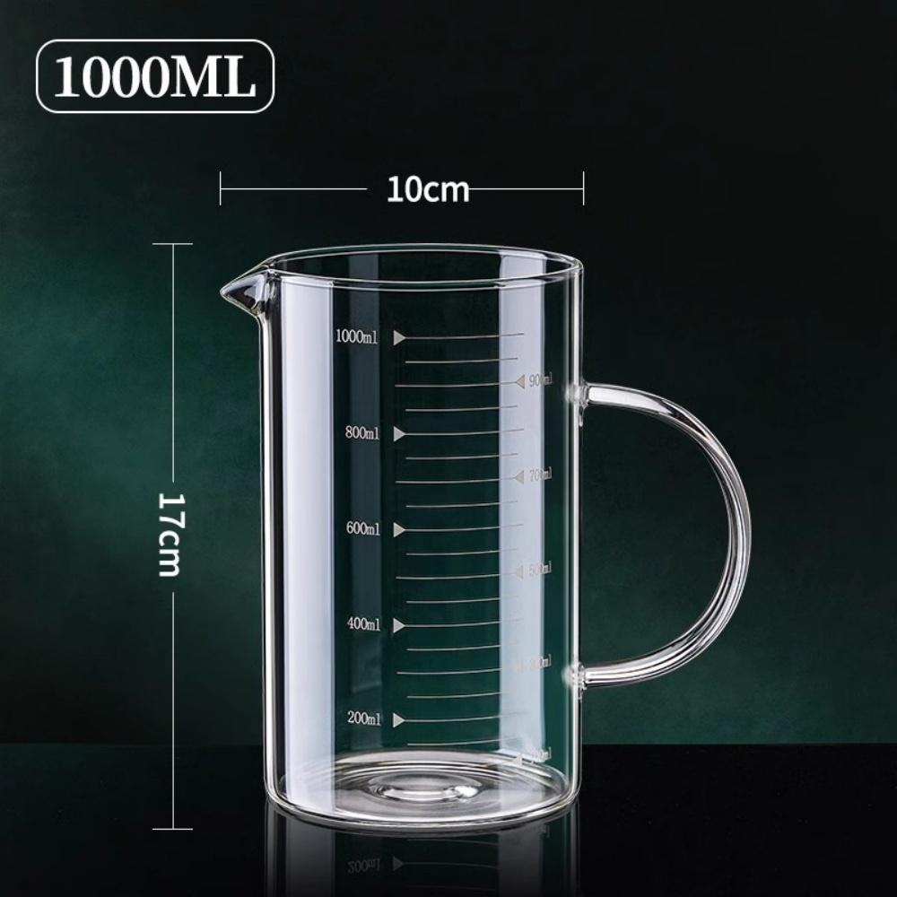 250/350/500/1000ml Glass Measuring Cup With Handle 1pc High Borosilicate Glass Milk Coffe Measuring Mug Heat-resistant Cup