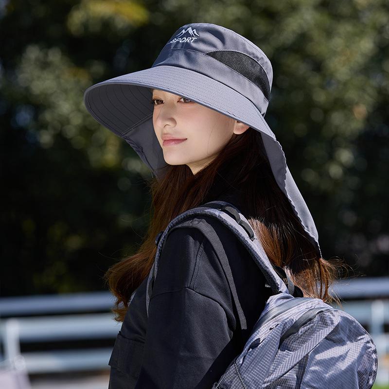 New outdoor big eaves hiking sun hat summer sun protection breathable fishing hat neck sun hat