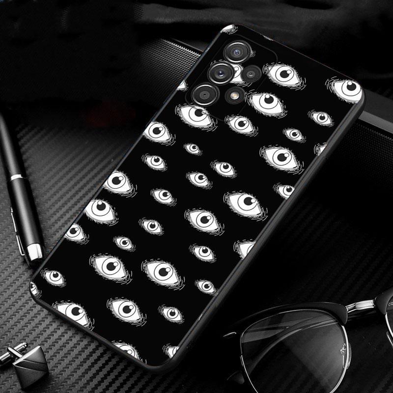 Gruseliges Gesicht Augen Smiley für Samsung Galaxy A13 A22 A12 A32 A71 A11 A21S A33 A52 A72 A51 A50 A70 A31 M31 A10 A20 A30 A80 Hülle