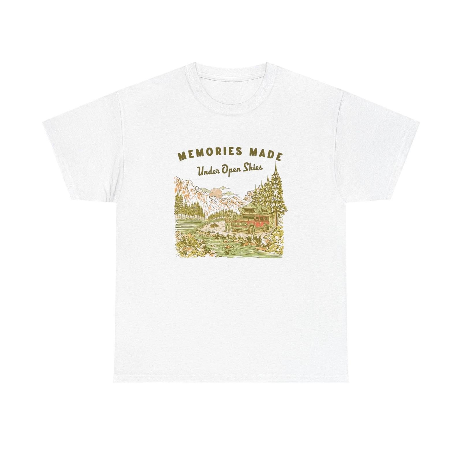 Memories Under The Stars Camping Graphic T Shirt Unisex Heavy Cotton Tee XL
