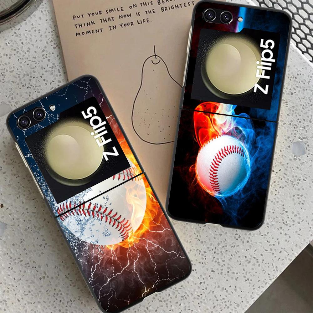 Baseball Sport Case For Samsung Galaxy Z Flip 7 6 5 4 3 Z Flip7 Flip6 Flip5 Flip4 5G Phone Cover Flip3 Folding Coque