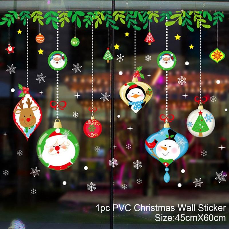 Christmas Window Sticker Merry Christmas Decorations For Home 2026 Cristmas Ornament Xmas Navidad Natal Gifts New Year 2026