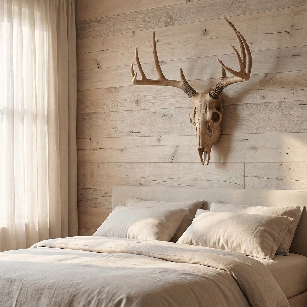 Resin Stag Deer Skull Antler Rack Wall Mounted for BUCK Plaque Decor Figurine for Entryway Bathroom Living Room Farmhouse