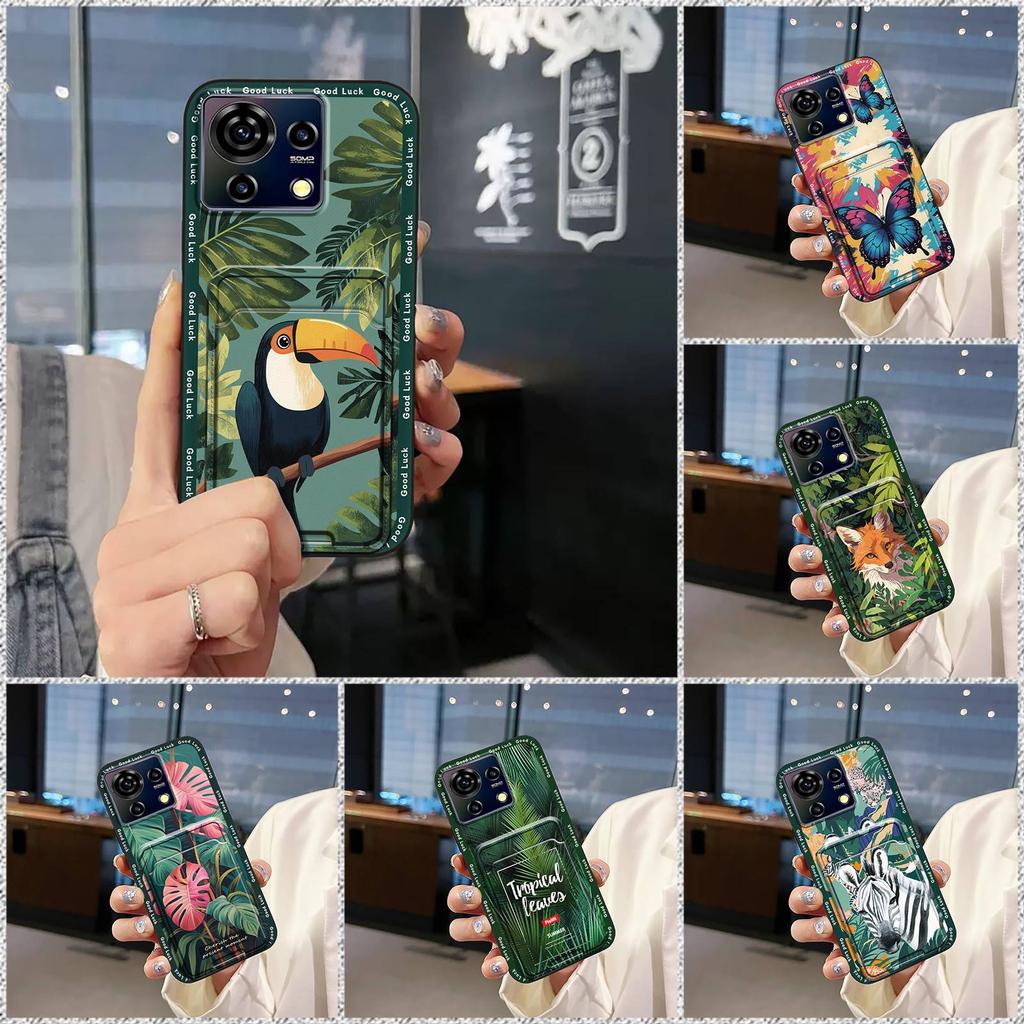 Card Slot Silicone Phone Case For ZTE Blade V50 Vita Fashion Design Dirt-resistant Waterproof Durable Anti-dust Card Bag