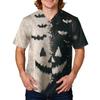 Men's Printing Short Sleeve V-neck Working Blouse Chest Pocket Carer Top