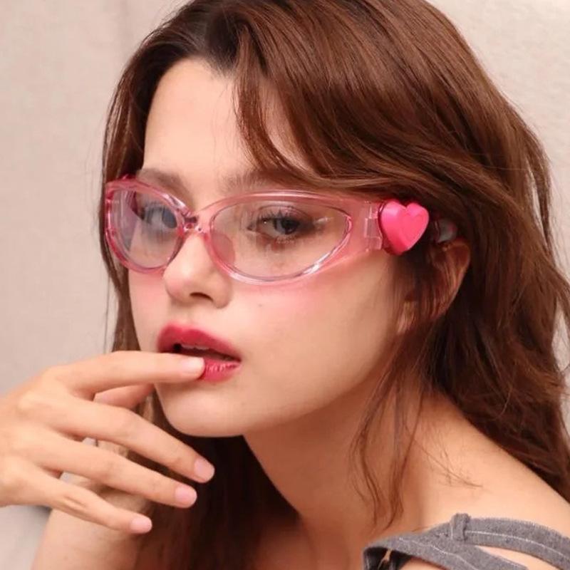 New Arrival Heart Flower Women's Sunglasses Punk Sunglasses Oval Sun Glasses Men Goggle Shades Mirror Colorful Y2K Eyewear