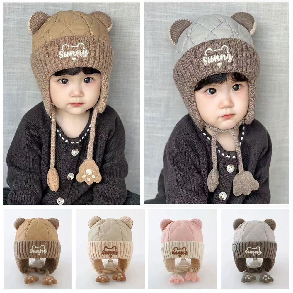 Plush Toddler Hat Wind Resistant Baby Winter Cap Cute Infant Warm Hat  Winter Outdoor