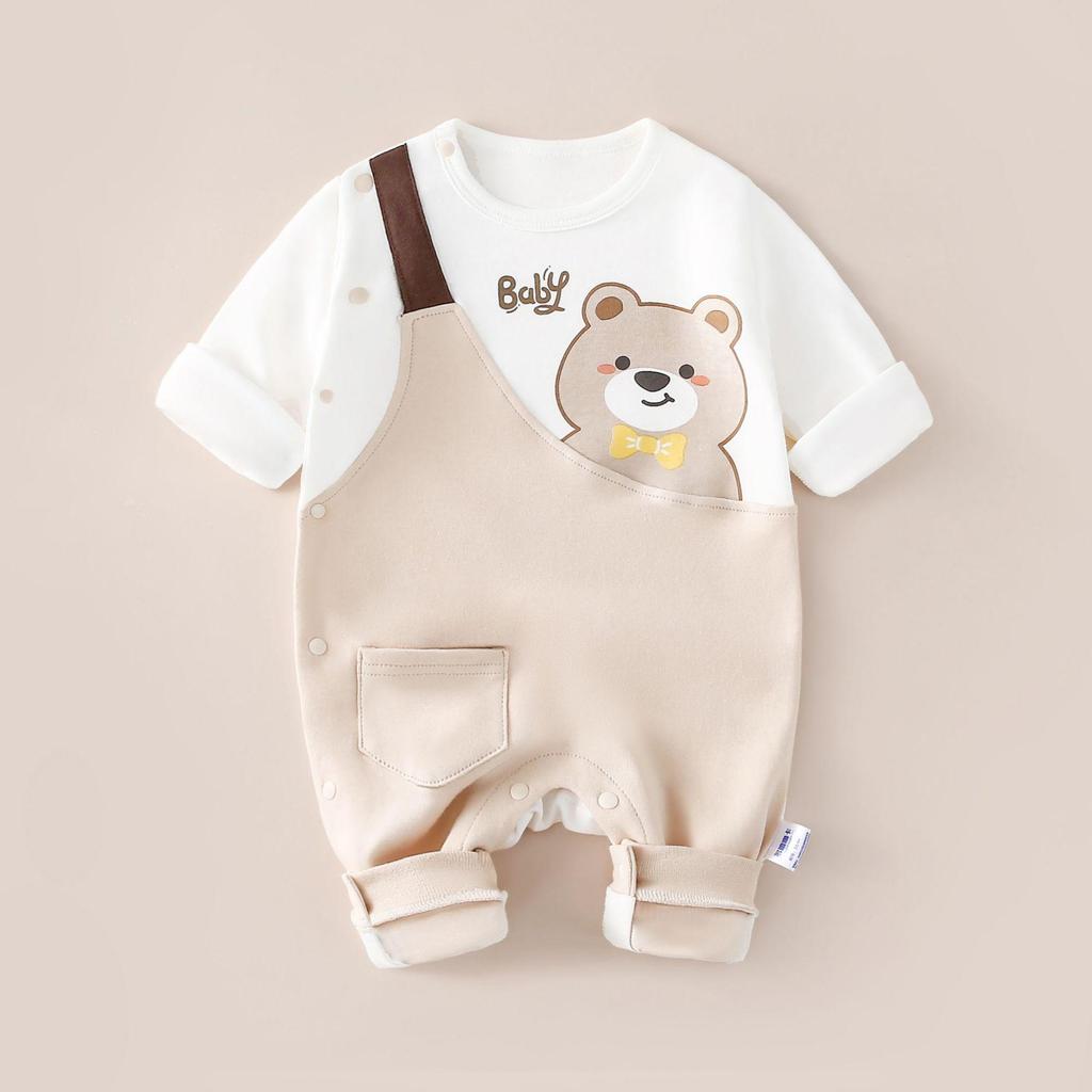 Newborn Unisex Cotton Rompers: Long Sleeve Onesies for Spring & Autumn