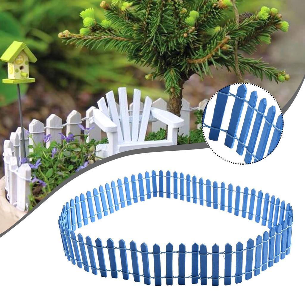 Fairy Garden Decoration Set with Mini Wood Fence and Dollhouse Miniatures