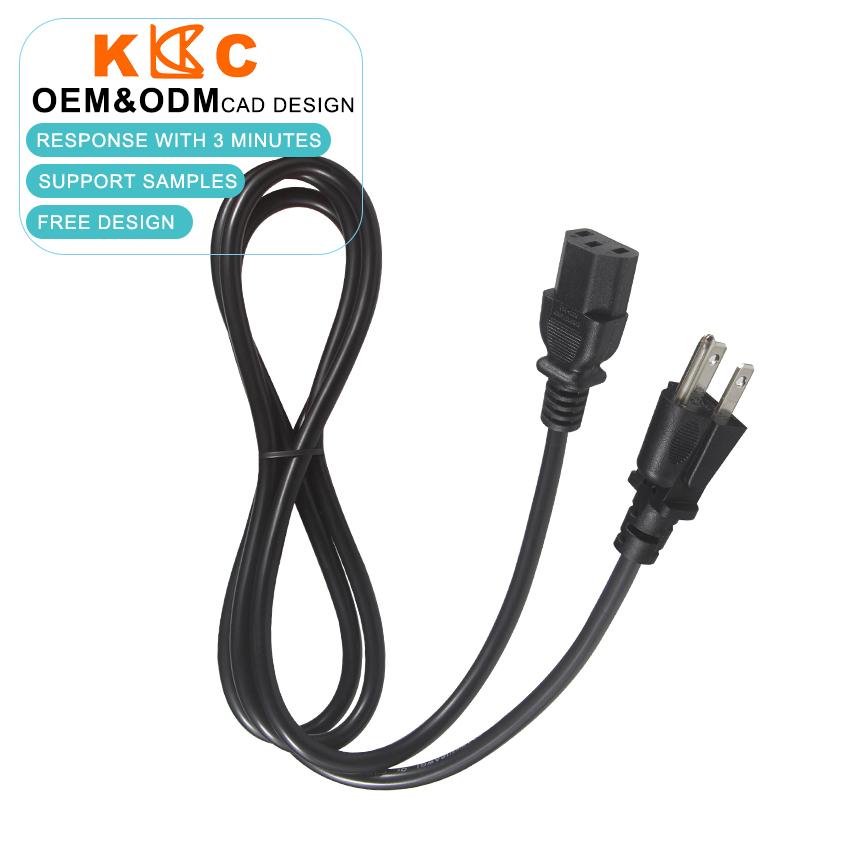 6ft Black 15A 125V US NEMA 5-15P To IEC C13 Power Cord - 18awg/3 SJT Heavy Duty Cable