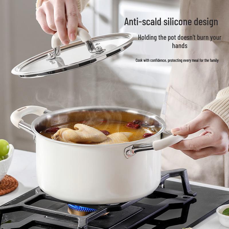 316 Stainless Steel Steamer Pot with Double Handles for Gas & Induction Cookers