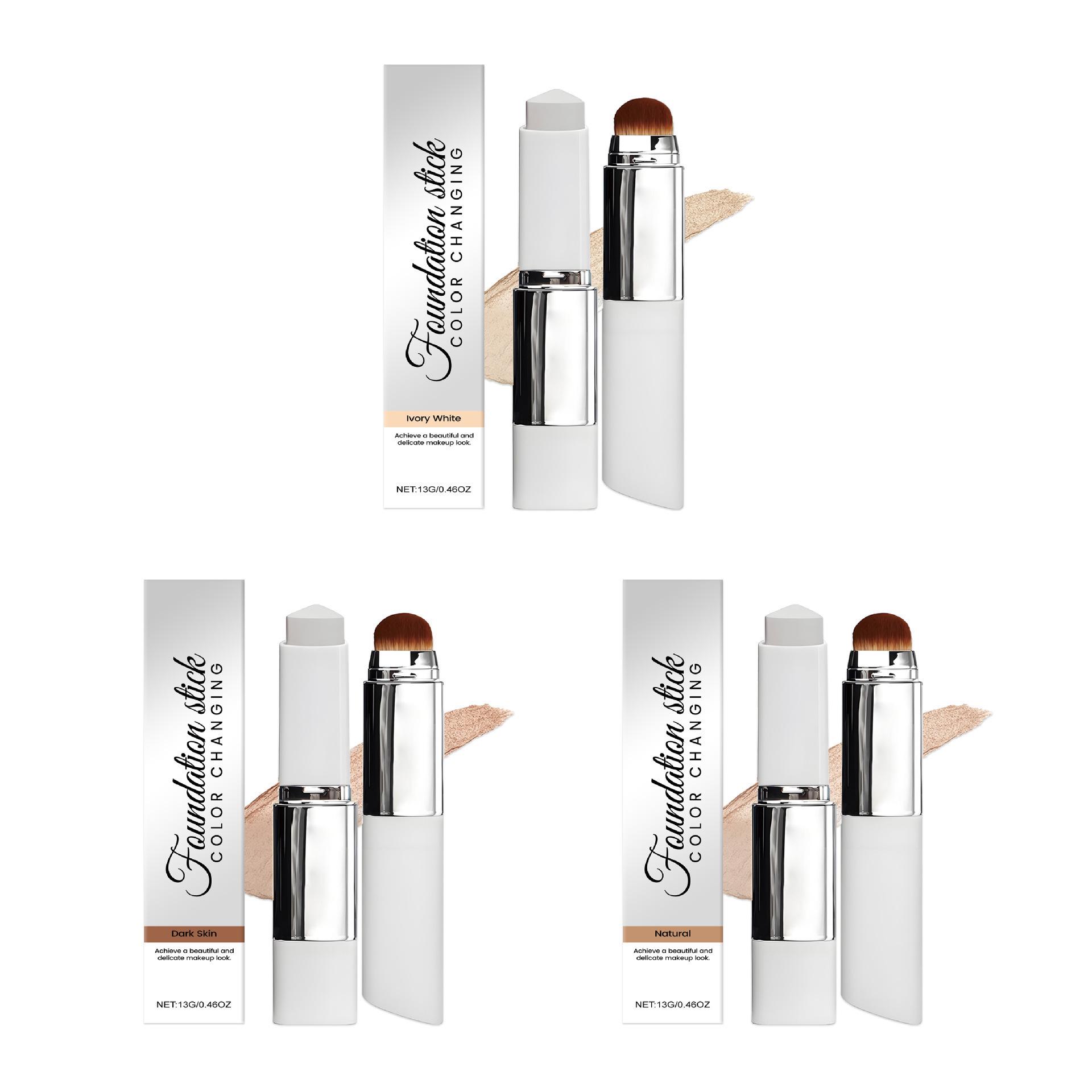 

2-in-1 Color-Changing Foundation Stick for Deep Skin Tone: Lightweight, Moisturizing, Skin-Nourishing Matte Finish, No Caking. Deep Skin Tone