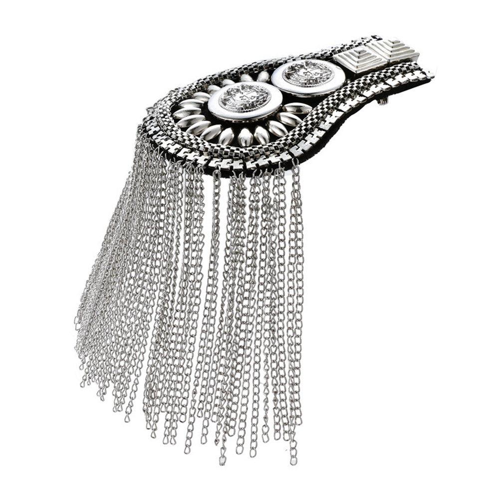 2Pcs Brooch Accessories Zinc Alloy Shoulder Board Tassel Decorations for Men Women Suits Stylish Chest Pin Jewelry