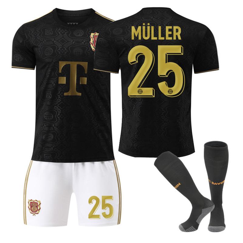 Bayern 125th Anniversary Edition #25 MÜLLER Sport Training Jersey Set with Socks Teens Kids Adults Football Kits 16