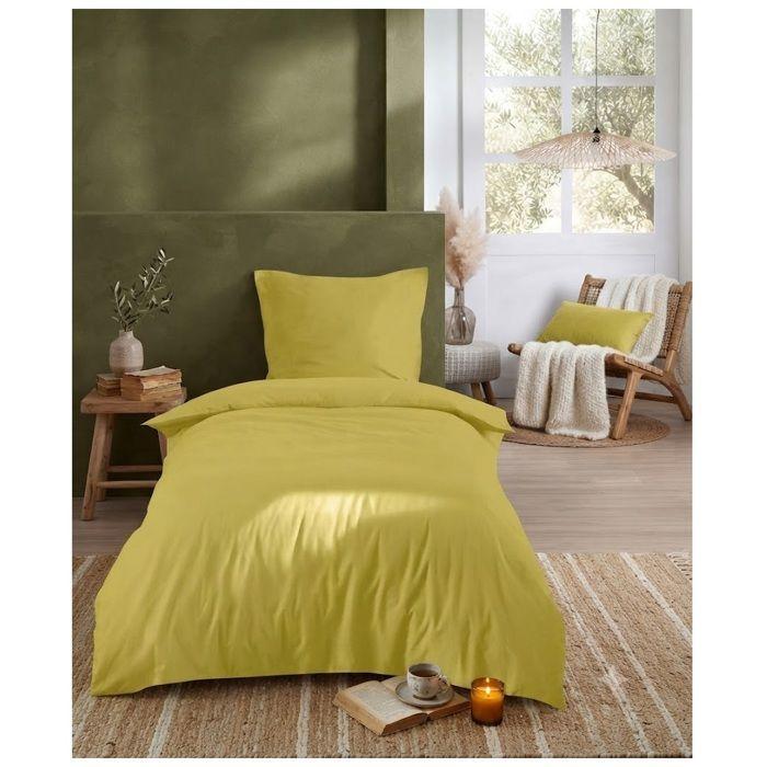 Parure de lit 140 x 200 cm Cocon moutarde