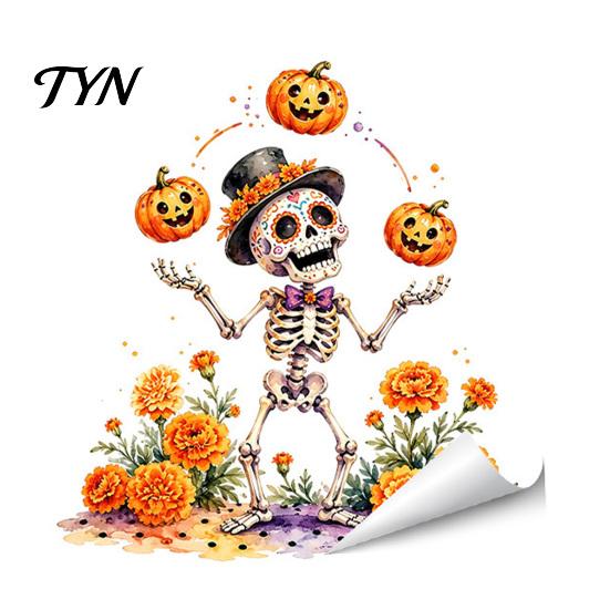 Creative Holiday Gift Ideas Halloween Window Stickers, Cartoon Ghost Black Cat Pumpkin Static Glass Flexible Cuttable Ornaments Waterproof Decals for