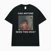 Modello 'Qualcuno ha visto questa Diva?'T-shirt Grafiche Unisex Uomo Donna Moda Casual T-shirt Girocollo T-shirt Oversize Top