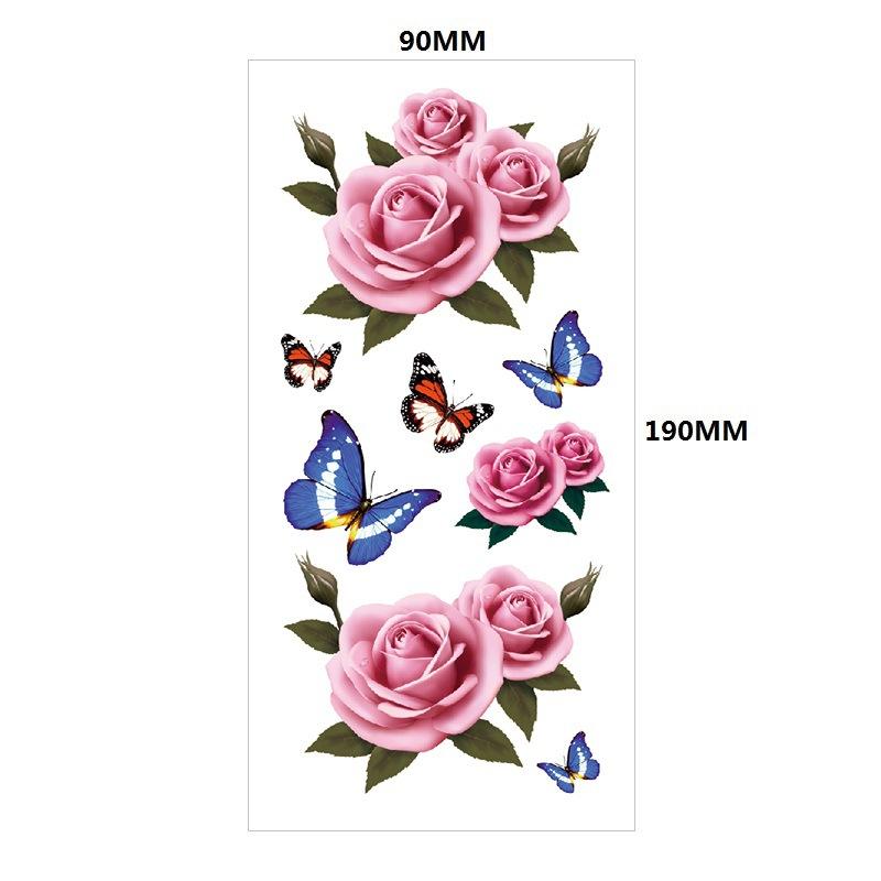 Water Transfer Phoenix Flower Colored Rose Waterproof Tattoo Sticker Set Simulation Tattoo Sticker