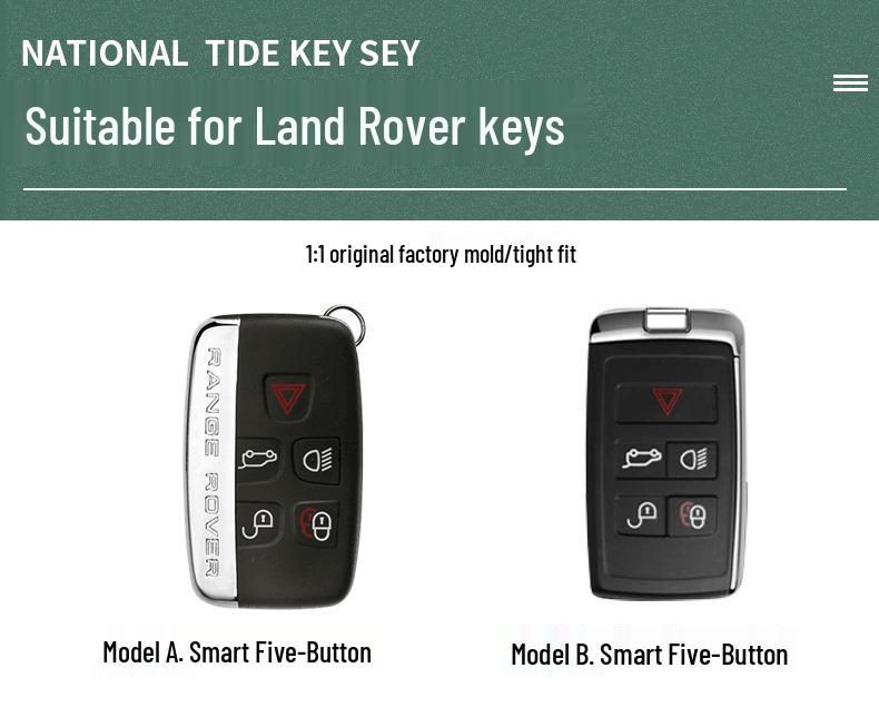 Nubuck Leather Key Case for Range Rover Models (Sport, Evoque, Defender, Discovery Sport, Velar, Freelander)