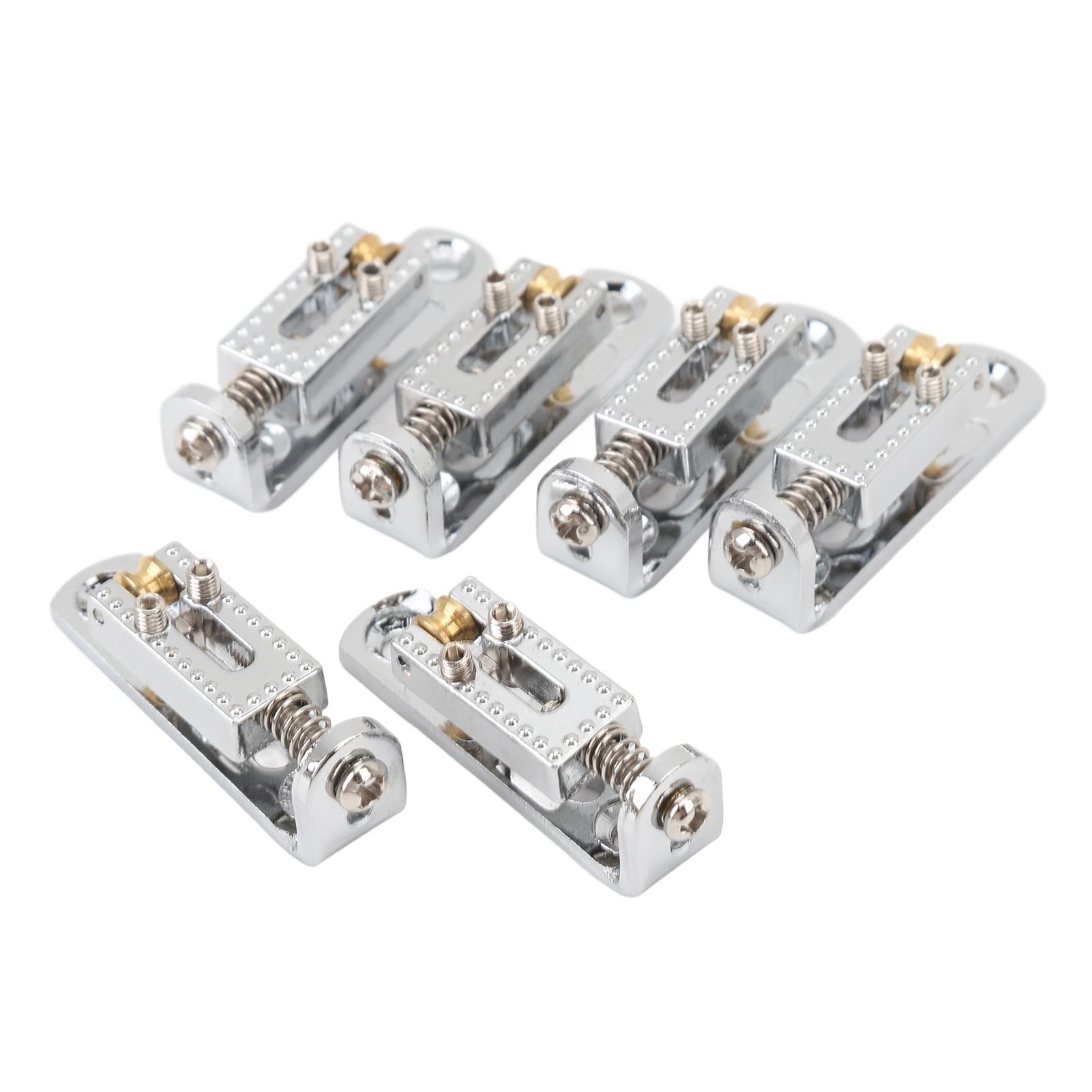 

6 шт. Металлические регулируемые по высоте седла для гитарного бриджа для 3 4 5 6 7-струнной электрогитары серебряный